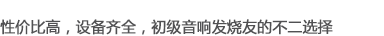 性價(jià)比高，可選性強(qiáng)，是初級(jí)音響發(fā)燒友的不二選擇