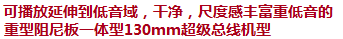 可播放延伸到低音域，干凈，尺度感豐富重低音的重型阻尼板一體型130mm超級總線機型